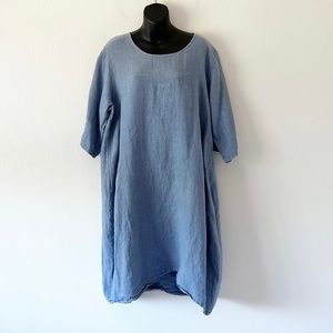 Puro Lino 100% Linen Lagenlook Casual Comfort Dress